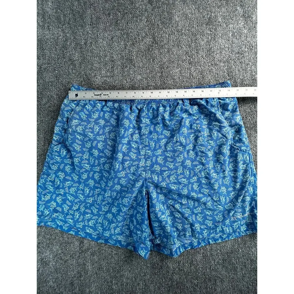 Columbia PFG Fish Print Swim Trunks Men's XL Blue Mesh Lined Fishing Shorts